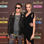 Cara Delevingne, and Jeremy Scott, Moschino Creative Director, arrive at the Magnum x Moschino ÔRelease the BeastÕ party in Cannes, France. PRESS ASSOCIATION Photo. Picture date: Thursday May 18, 2017. Photo credit should read: Matt Crossick/PA Wire